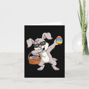 Tarjeta Dabbing Rabbit Easter Day Huevos divertidos niños 