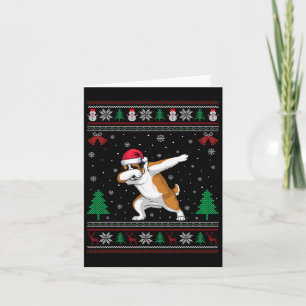Tarjeta Dabbing Saint Bernard Dog Santa Hat Boys Chicas Ch