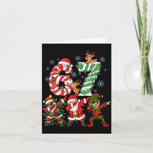 Tarjeta Dabbing Santa Elf Friends Christmas Boys Girls Men (Anverso)