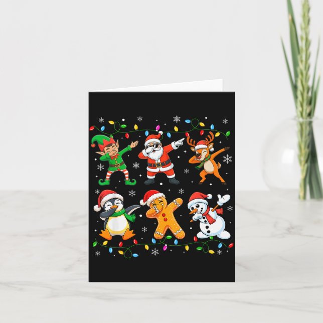 Tarjeta Dabbing Santa Elf Friends Christmas Boys Girls Men (Anverso)
