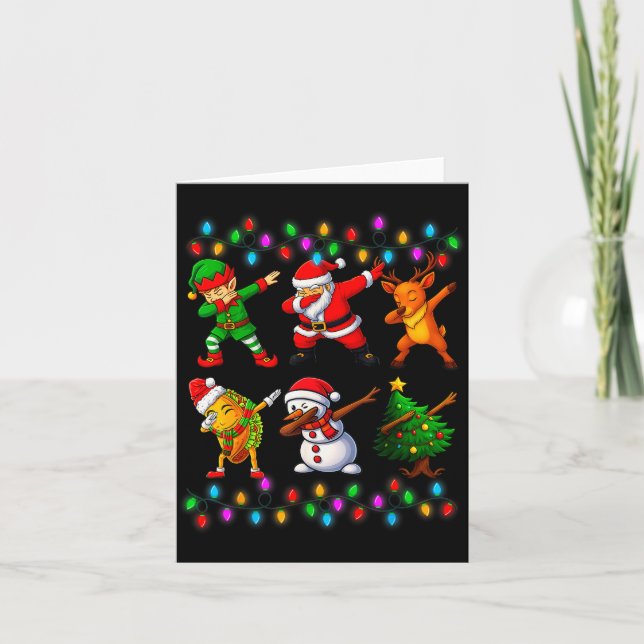 Tarjeta Dabbing Santa Elf Friendship Christmas Boys Kids X (Anverso)