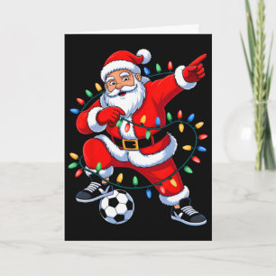 Tarjeta Dabbing Santa Luces de Navidad Fútbol Navidad Chic