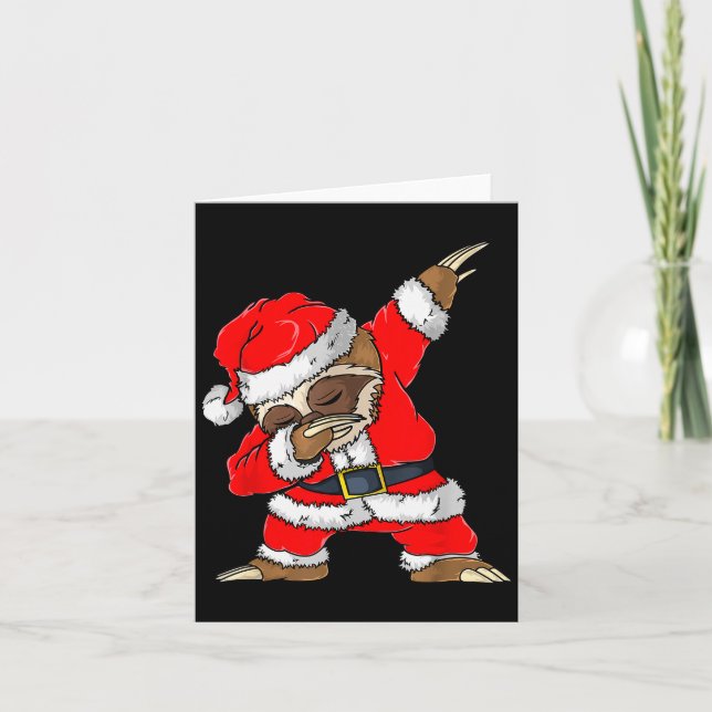 Tarjeta Dabbing Santa Sloth Merry Slothmas Christmas Kids  (Anverso)