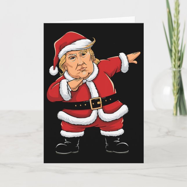 Tarjeta Dabbing Santa Trump Xmas Lights Girls Boys Kids Ch (Anverso)