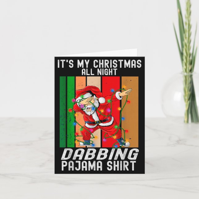 Tarjeta Dabbing Santaclaus All Christmas Night Dab Dance  (Anverso)
