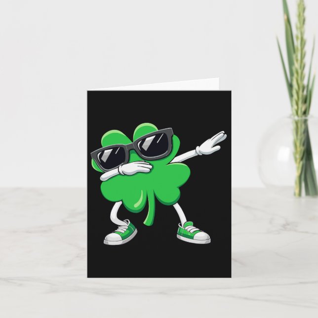 Tarjeta Dabbing Shamrock Funny Boys Chicas (Anverso)