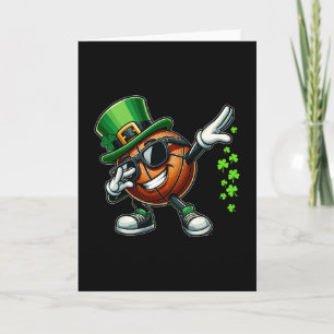 Tarjeta Dabbing Shamrock Sketll Divertido Día de San Patri