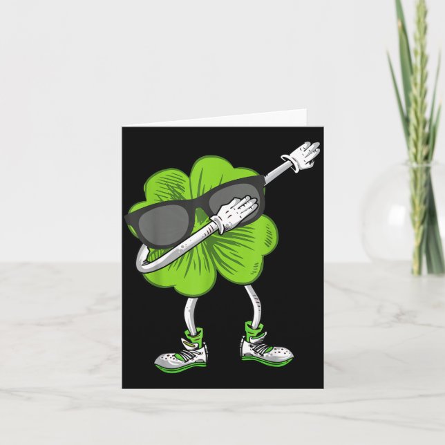 Tarjeta Dabbing Shamrock St Patrick's Day Funny Irish Boys (Anverso)