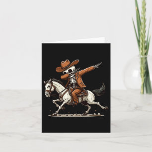 Tarjeta Dabbing Skeleton Cowboy Halloween disstume niño