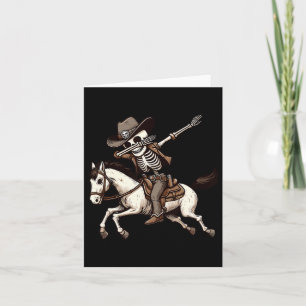Tarjeta Dabbing Skeleton Cowboy Halloween disstume niño