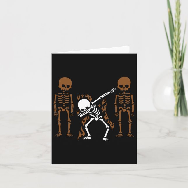 Tarjeta Dabbing Skeleton Dab Dance Halloween Regalo (Anverso)