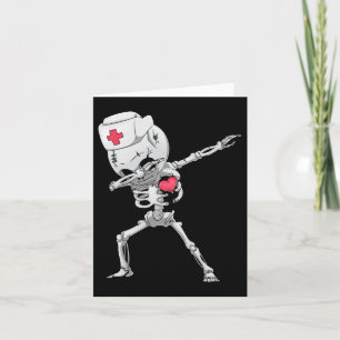 Tarjeta Dabbing Skeleton Enfermera radiografía Halloween T