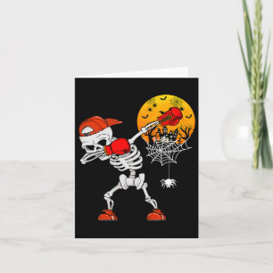 Tarjeta Dabbing Skeleton Jugando Boxeo Halloween Player C