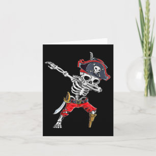 Tarjeta Dabbing Skeleton Pirate Gracioso niño de Halloween