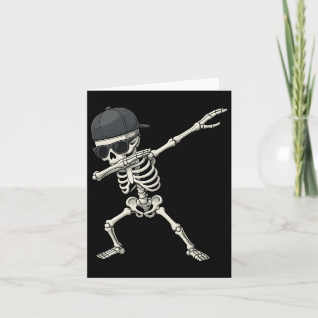 Tarjeta Dabbing Skeleton Pirate Niños Halloween Jolly Roge (Anverso)