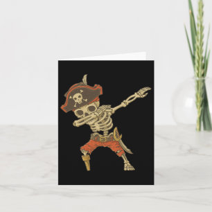 Tarjeta Dabbing Skeleton Pirate Niños Halloween Jolly Roge
