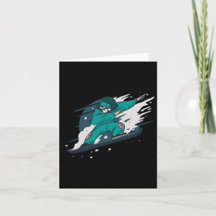 Tarjeta Dabbing Skeleton Snowboard Snowboardin