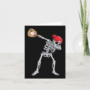 Tarjeta Dabbing Skeleton Vender Halloween Jugador Catcher 