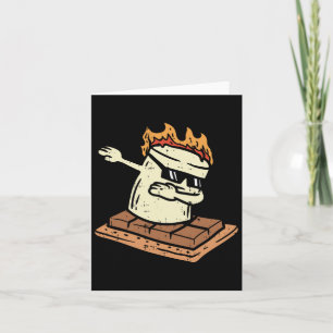 Tarjeta Dabbing Smore Marshmallow Dab Dance Camping C