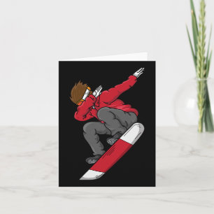 Tarjeta Dabbing Snowboarder Cum Snowboard Funny Dab Sk