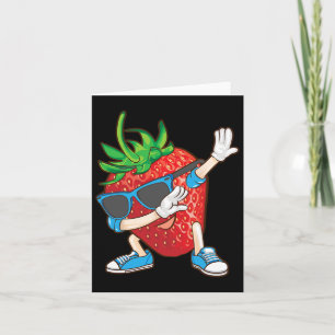 Tarjeta Dabbing Strawberry Funny Love Dancer Sweet for