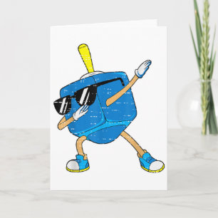 Tarjeta Dabbing Trompo Hanukkah Bailando Chanukah Niño