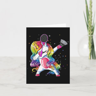 Tarjeta Dabbing Unicorn Jugador de Bádminton Amante Mat