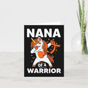 Tarjeta Dabbing unicorn Naranja de cinta apoyo Leukemia Aw