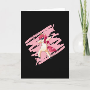 Tarjeta Dabbing Unicornio Chica se burla de Chicas