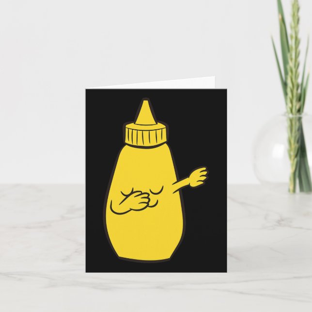 Tarjeta Dabbing Yellow Mustard Squeeze Botella Funny Danci (Anverso)
