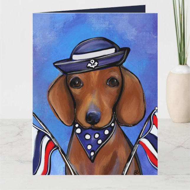 Tarjeta Dachshund (Anverso)