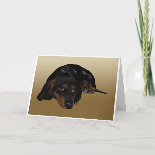 Tarjeta Dachshund (Anverso)