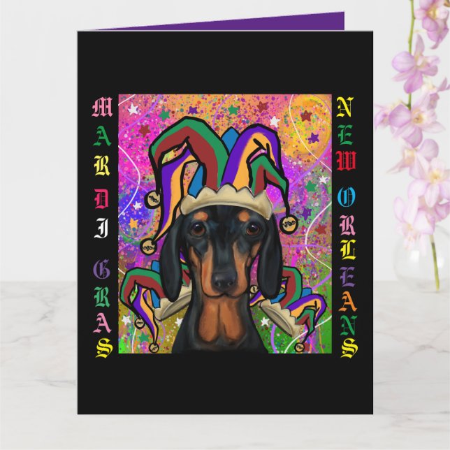 Tarjeta Dachshund        (Orquídea)