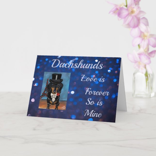 TARJETA DACHSHUND (Orquídea)