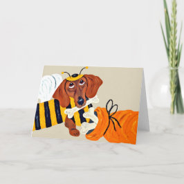 Tarjeta Dachshund Abejorro con golosinas para perros