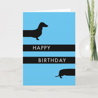 Tarjeta Dachshund azul gracioso Feliz cumpleaños