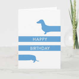 Tarjeta Dachshund azul gracioso Feliz cumpleaños