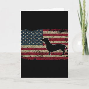 Tarjeta Dachshund bandera de América Perro salchicha patri