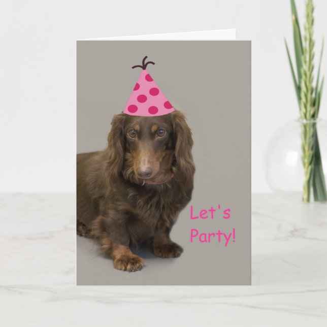 Tarjeta Dachshund Birday Card by Focus for a Cause (Anverso)