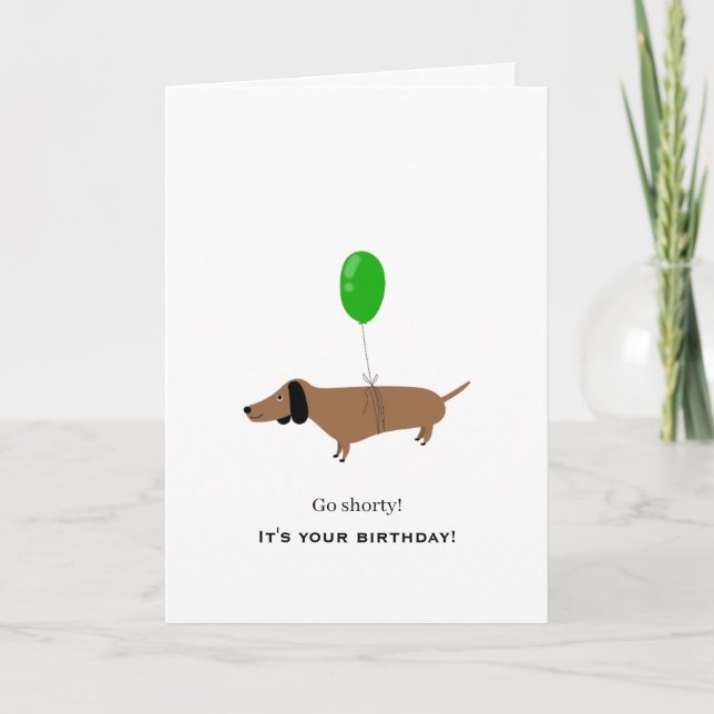 Tarjeta Dachshund Birthday Humor Charming Cute Playful Fun (Anverso)