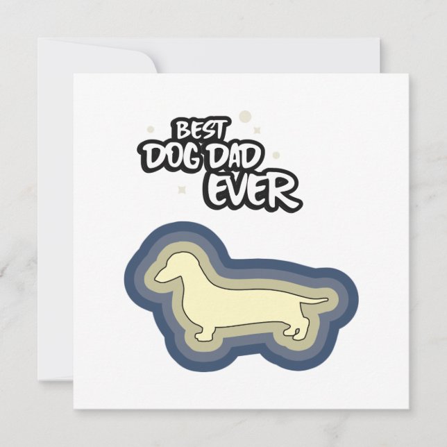 Tarjeta Dachshund Blue Mejor Perro Papá Que Te Alargué (Anverso)