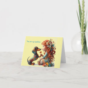 Tarjeta Dachshund Caprichoso para Cualquier Ocasión