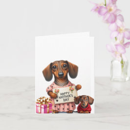 Tarjeta Dachshund celebra el Día de la Madre