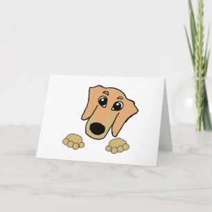 Tarjeta dachshund cervato y bronceado asomando dibujo anim