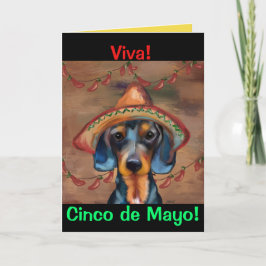 Tarjeta Dachshund Cinco de Mayo