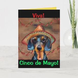 Tarjeta Dachshund Cinco de Mayo