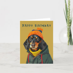 Tarjeta Dachshund con estilo
