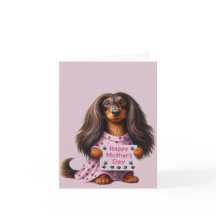 Dachshund de pelo largo día de la madre