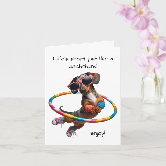 Tarjeta Dachshund de vida corta (Orquídea)