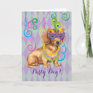 Tarjeta Dachshund del carnaval